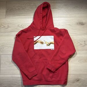 Full Send Mens Red Nelk Boys Hand Of God Hoodie Pullover Size L